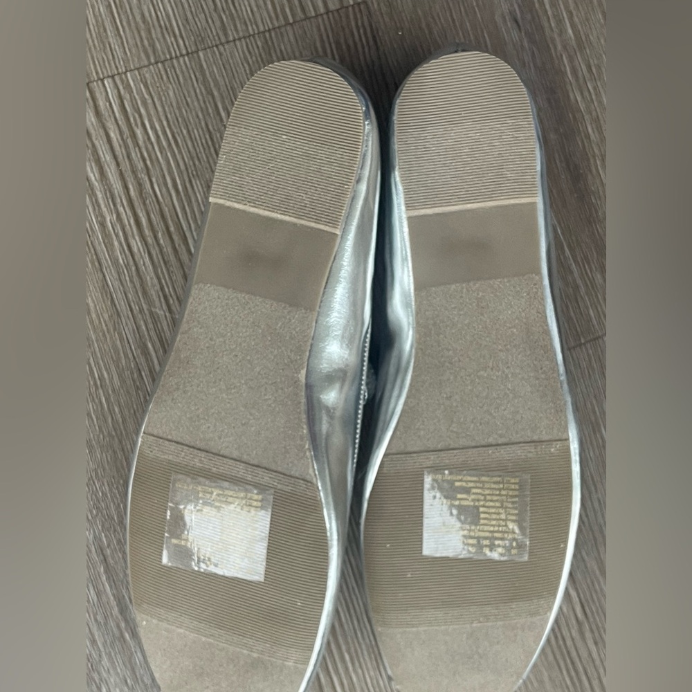 Metallic Silver Ballet Flats - Picture 2 of 2